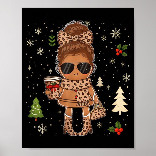 Póster Cute Gingerbread Christmas Snow Xmas For Men Women (Frente)