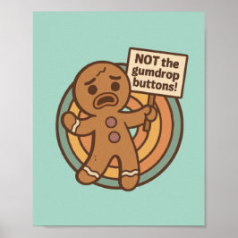 Póster Cute Gingy Gingerbread Christmas Postcard