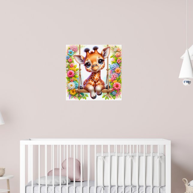 Póster Cute giraffe baby nursery (Guardería 2)