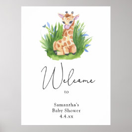 Póster Cute giraffe - Consejo de bienvenida para espuma