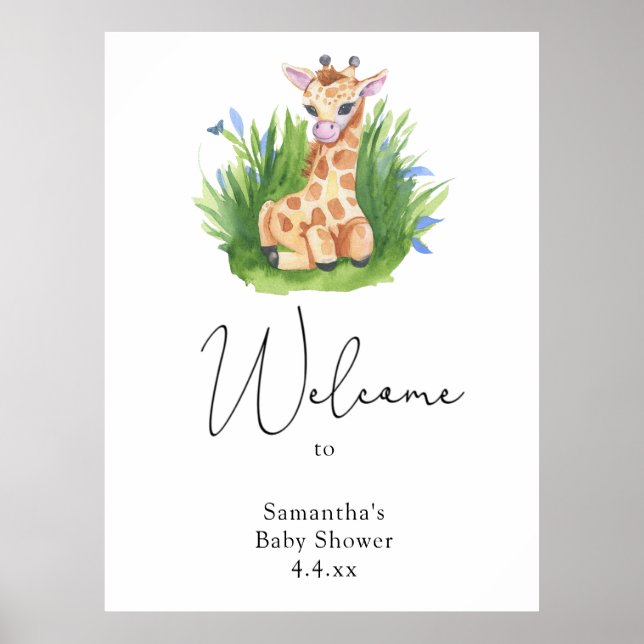 Póster Cute giraffe - Consejo de bienvenida para espuma (Frente)