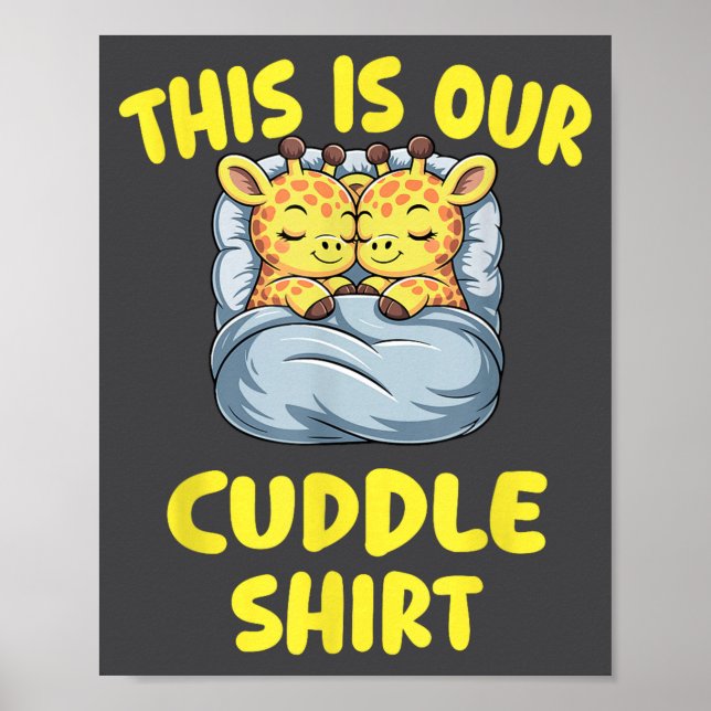 Póster Cute Giraffe Couple This Is Our Cuddle  (Frente)