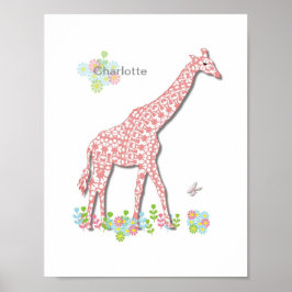 Póster Cute Giraffe Whimsy Kids Foto Personalizada