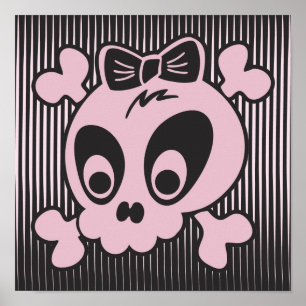 Póster Cute Girlie Skull