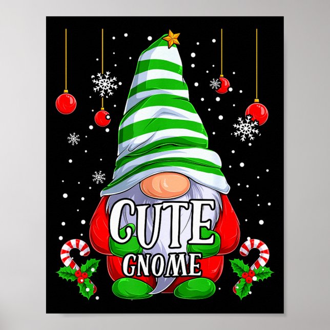 Póster Cute Gnome Christmas Pajamas Matching Family Group (Frente)