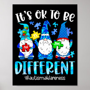 Póster Cute gnomes conciencia del autismo para ser difere