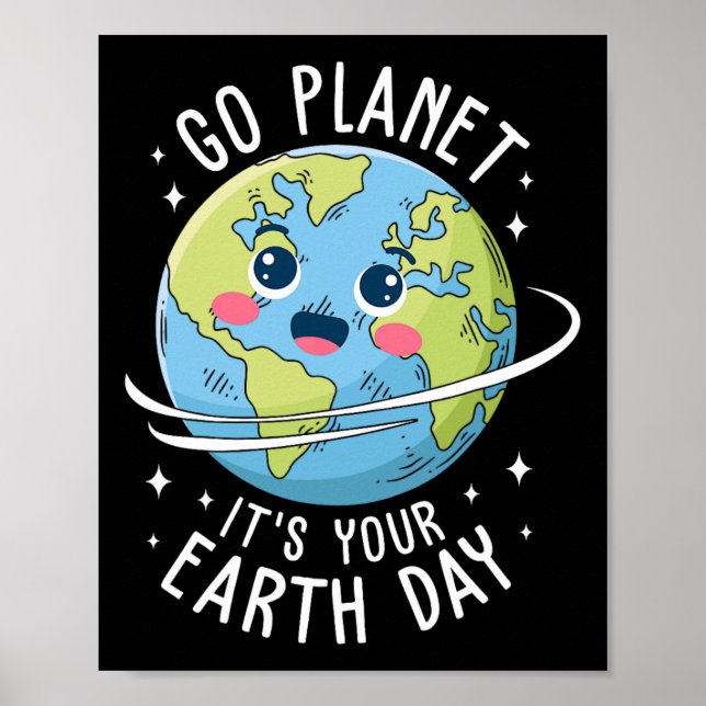 Póster Cute Go Planet Es Tu Tierra Día 2025 Profesora (Frente)
