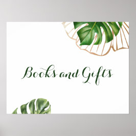 Póster Cute Gold Palm Tropical Sexo Neutral Baby Shower