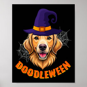 Póster Cute Goldendoodle Halloween Spookee Golden Doodle 
