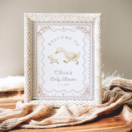 Póster Cute Goose Gender Neutral Baby Shower Welcome