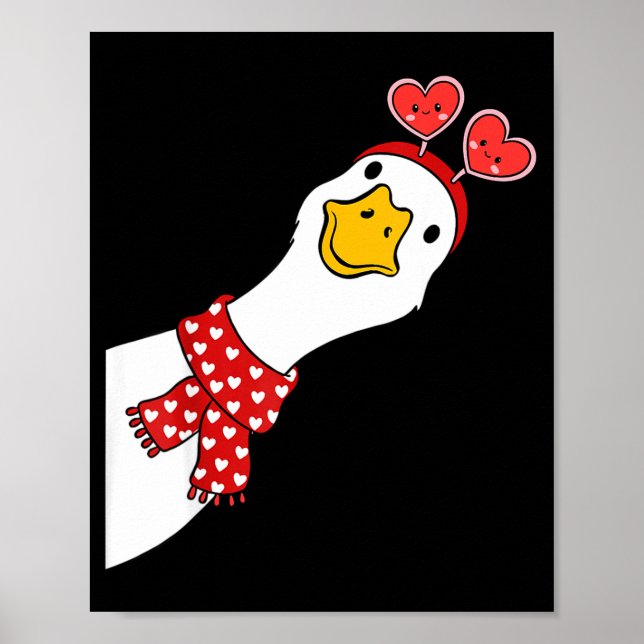 Póster Cute Goose Xoxo Be Mine Happy Valentine's Day Wome (Frente)