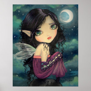 Póster Cute Gothic Big-Eye Fairy Art