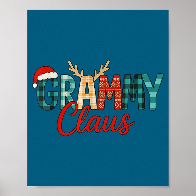 Póster Cute Grammy Claus Christmas For Grandma Santa Hat  (Frente)