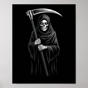 Póster Cute Grim Reaper espantado Grave Candy Digger Mons