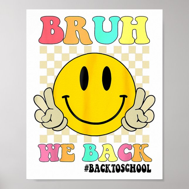 Póster Cute Groovy Bruh Respaldamos a los profesores niño (Frente)