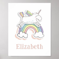 Cute hada Unicornio sobre el arcoiris. Niña Nurser