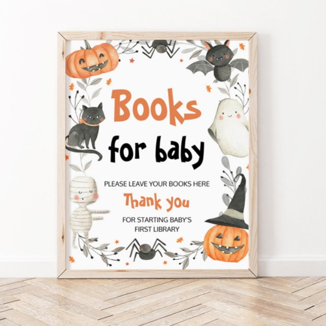 Póster Cute Halloween Baby Shower Books para el Rótulo de (Subido por el creador)