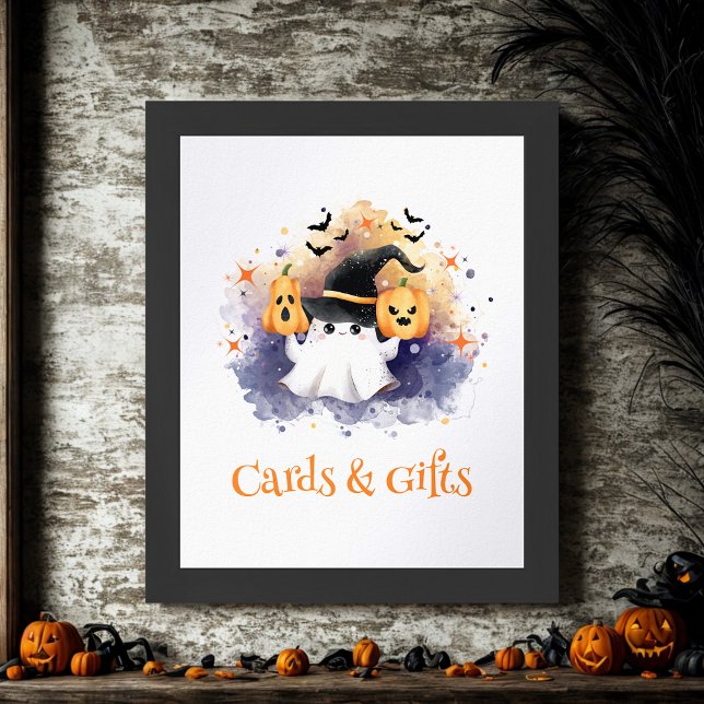 Póster Cute Halloween Baby Shower Card & Gifts Rótulo (Subido por el creador)
