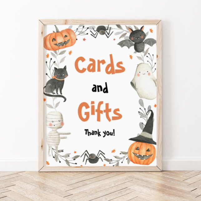 Póster Cute Halloween Baby Shower Cards and Gifts Rótulo (Subido por el creador)