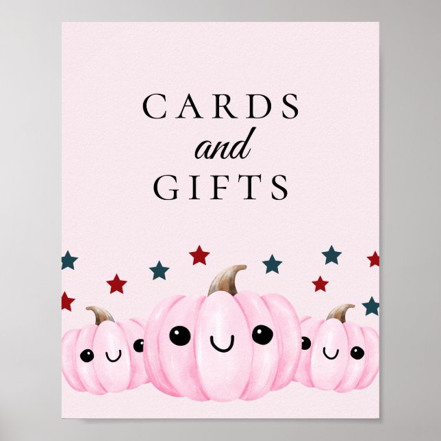 Póster Cute Halloween Baby Shower Cards & Gift Sign (Frente)