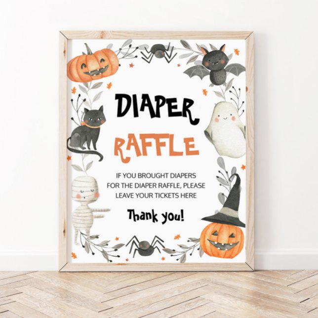Póster Cute Halloween Baby Shower Diaper Raffle Rótulo (Subido por el creador)