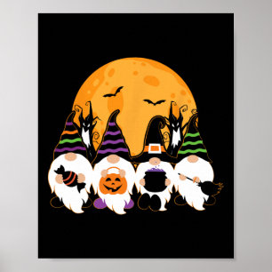 Póster Cute Halloween Gnome Spooky Gardening Trick Or Tre