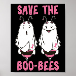 Póster Cute Halloween Octubre Conciencia sobre el cáncer