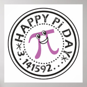 Póster Cute Happy Pi Day © - Funny Pi