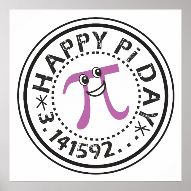 Póster Cute Happy Pi Day © - Funny Pi (Frente)