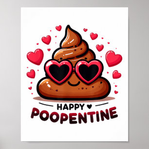 Póster Cute Happy Poopentine Love Poop Personalizado Vale
