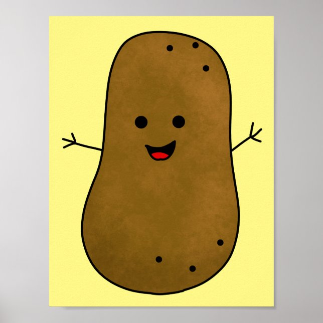 Póster Cute Happy Potato (Frente)
