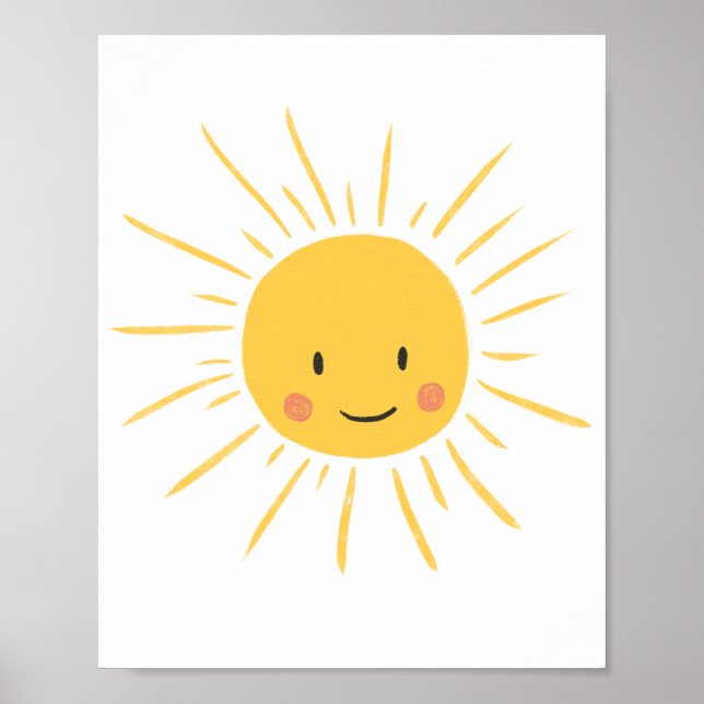 Póster Cute Happy Sun Nursery (Frente)