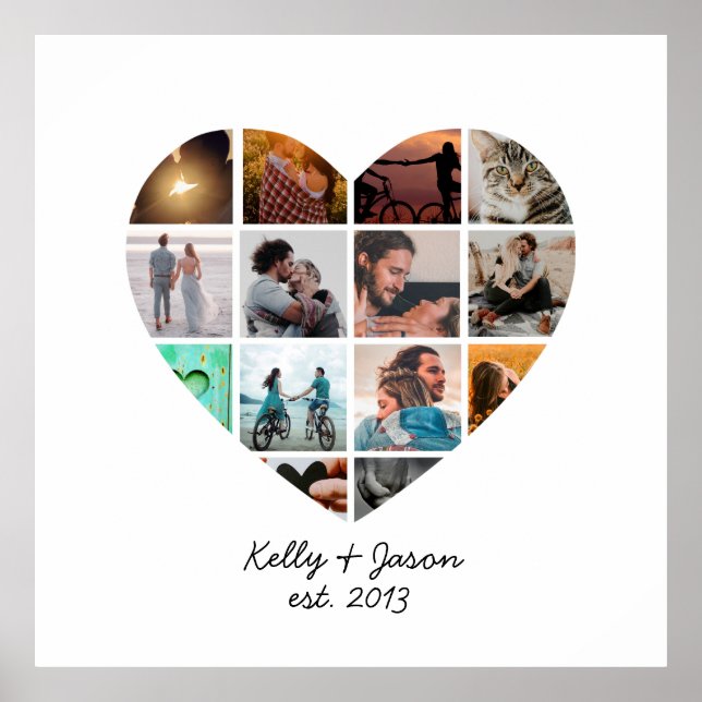 Póster Cute Heart 14 Collage de fotos Love Family (Frente)