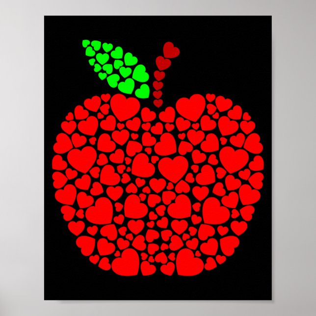Póster Cute Heart Apple Red Men Women Funny Valentine Gif (Frente)
