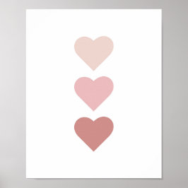 Póster Cute Hearts Boho Nursery
