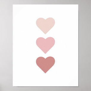 Póster Cute Hearts Boho Nursery