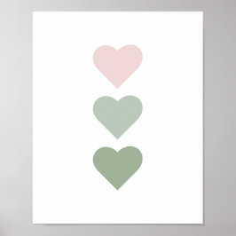 Póster Cute Hearts Boho Nursery