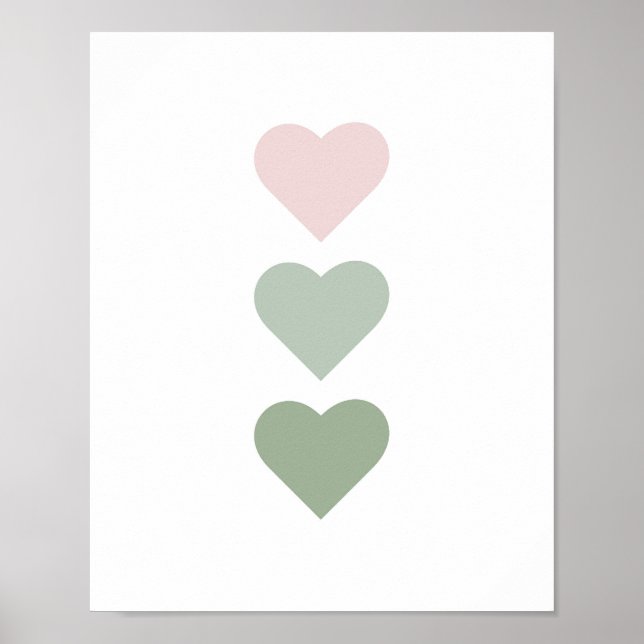 Póster Cute Hearts Boho Nursery (Frente)