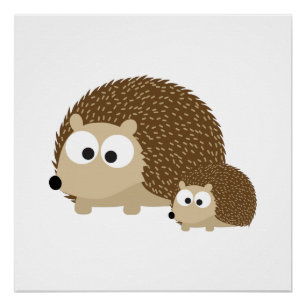 Póster Cute Hedgehogs
