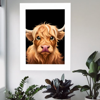 Póster Cute Highland Cow