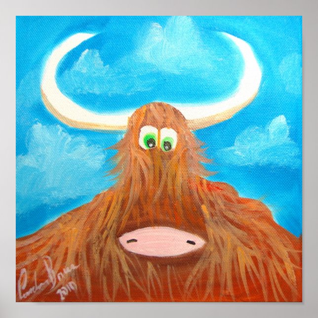 PÓSTER CUTE HIGHLAND COW (Frente)