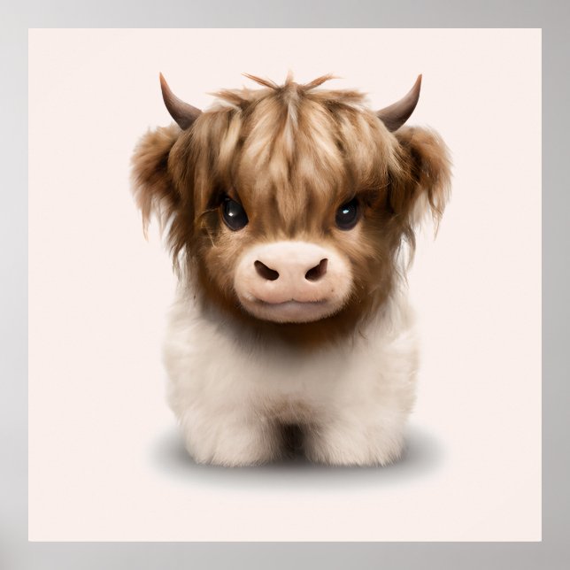 Póster Cute Highlands Escocia Cow (Frente)
