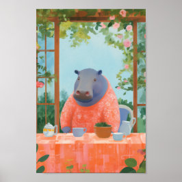 Póster Cute Hippo