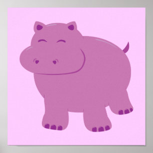 Póster Cute Hippo
