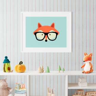 Póster Cute Hipster Red Fox