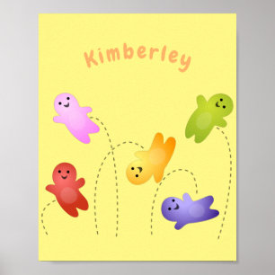 Póster Cute jelly bebés dulces personalizado