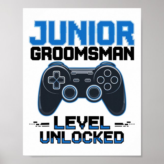 Póster Cute Junior Groomsman nivel Unlocked Wedding Party (Frente)