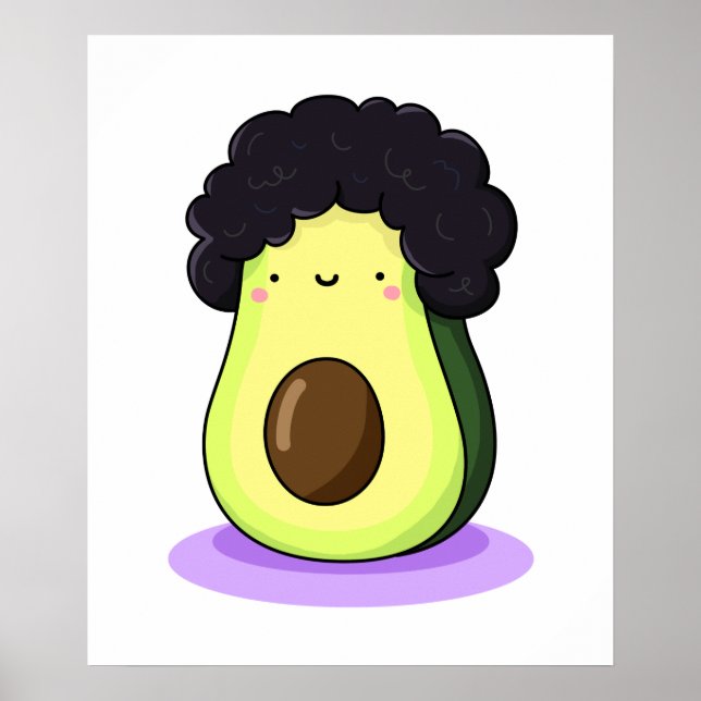 Póster Cute Kawaii Afrocado (Frente)