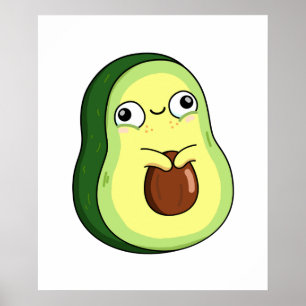 Póster Cute Kawaii Aguacate