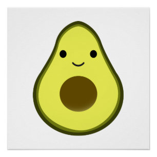Póster Cute Kawaii Aguacate